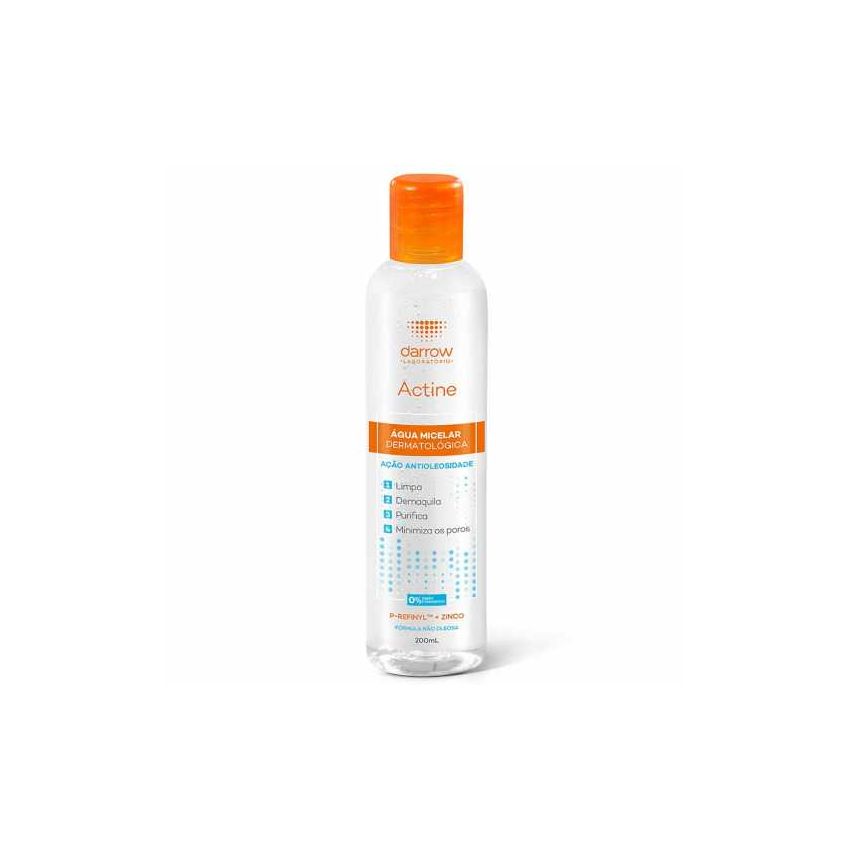 ÁGUA MICELAR DARROW ACTINE DERMATOLÓGICA PELES OLEOSAS 200ML