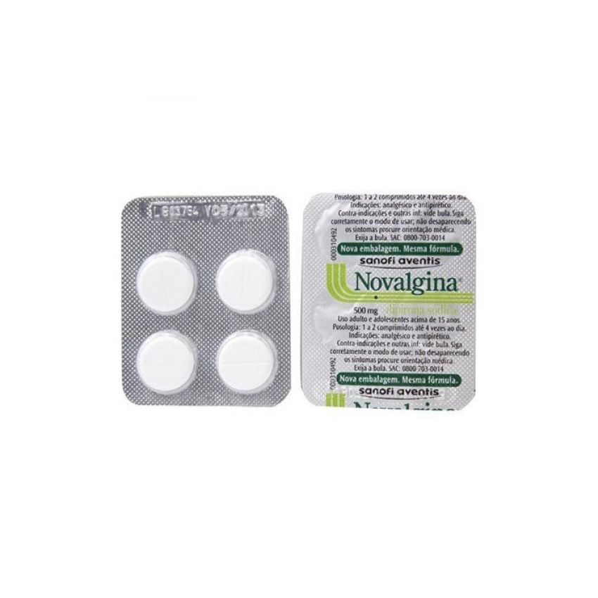 NOVALGINA 500MG COM 4 COMPRIMIDOS