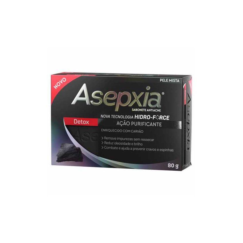 SABONETE EM BARRA ASEPXIA DETOX CARVÃO 80G