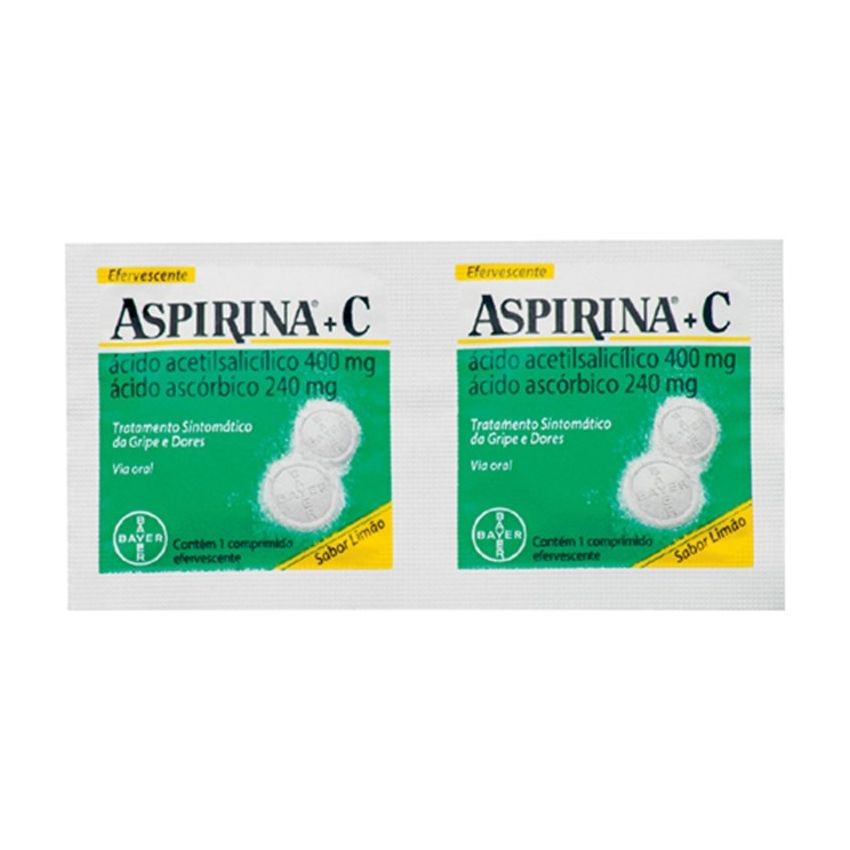 ASPIRINA C LIMÃO COM 2 COMPRIMIDOS ENFERVESCENTE