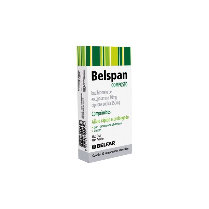 BELSPAN COMPOSTO 250MG+10MG COM 20 COMPRIMIDOS-BELFAR-