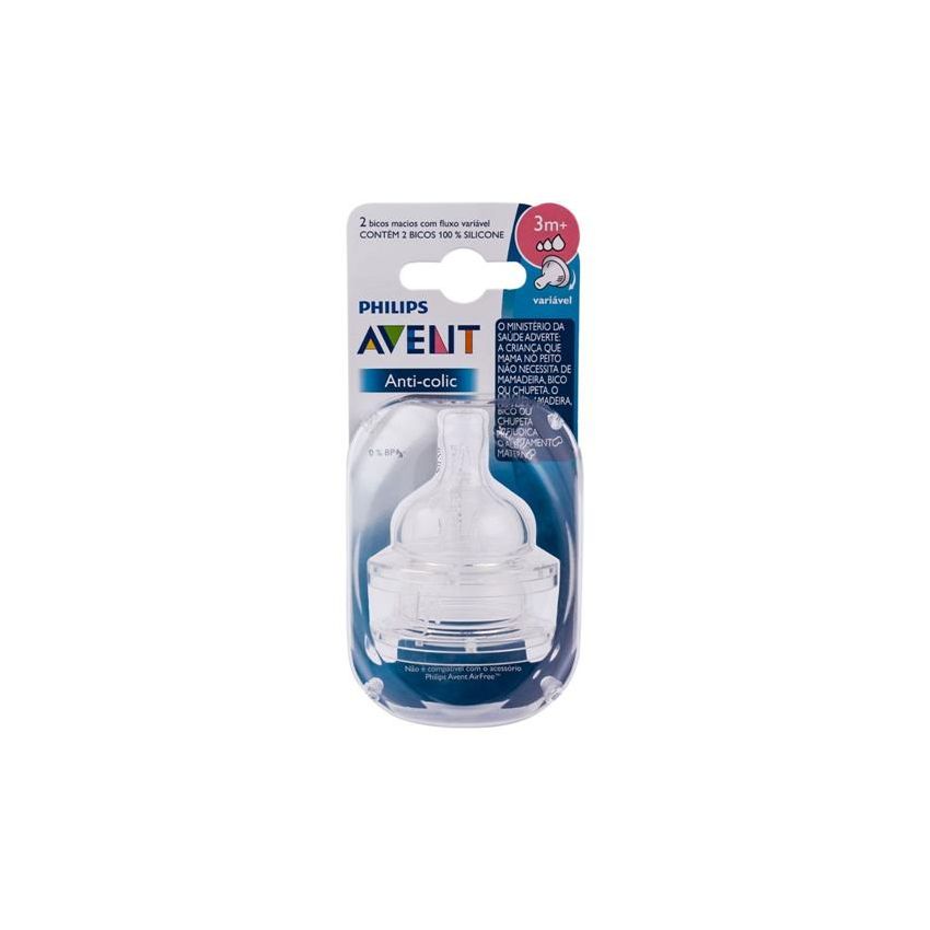 BICO DE MAMADEIRA AVENT FLUXO VARIAVEL 3+ MESES 2 UND