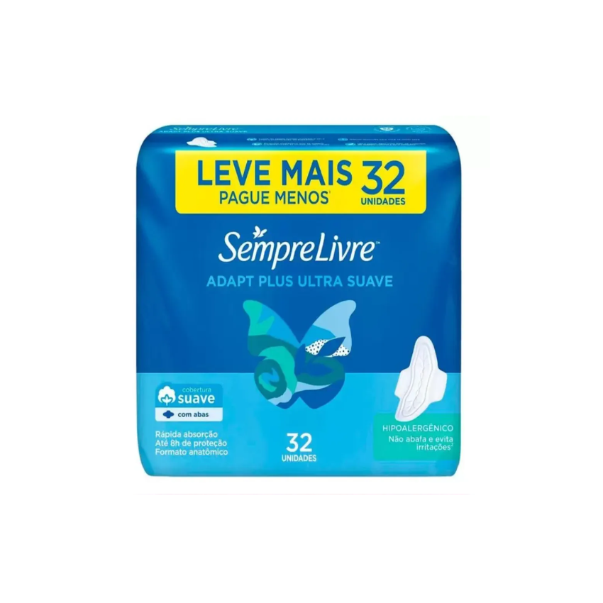 ABSORVENTE SEMPRE LIVRE ADAPT PLUS SUAVE ABAS COM 32 UNI