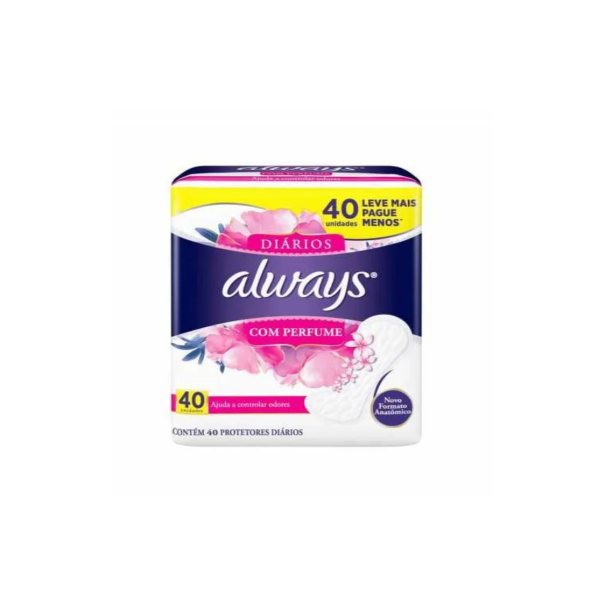 PROTETOR DIARIO ALWAYS COM PERFUME 40 UNIDADES 