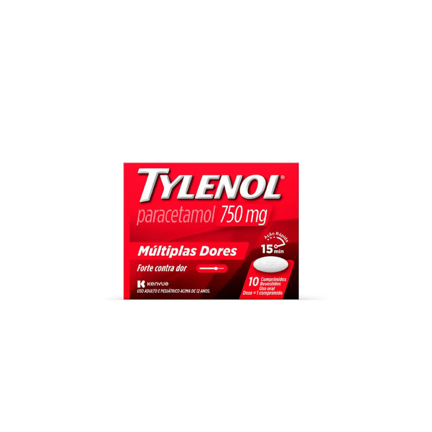 TYLENOL 750MG COM 10 COMPRIMIDOS