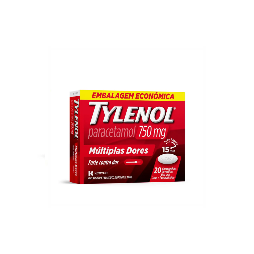 TYLENOL 750MG COM 20 COMPRIMIDOS