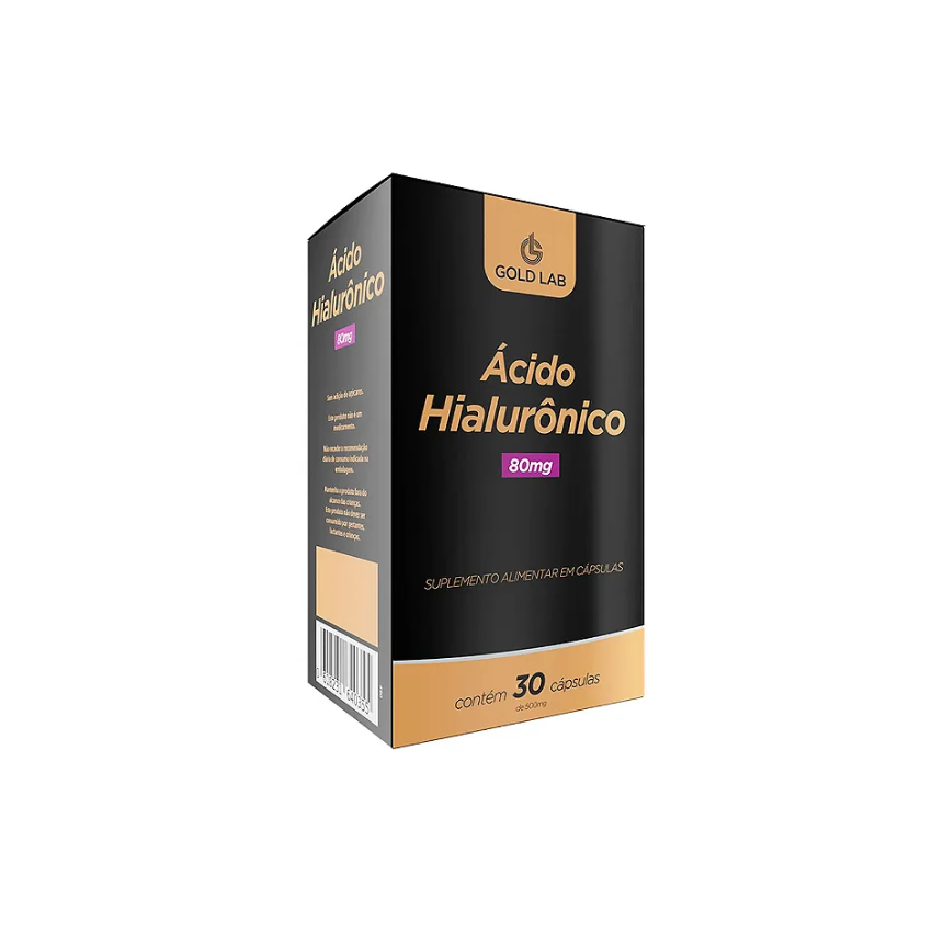 ACIDO HIALURONICO 80MG COM 30 CAPSULAS GOLD LAB