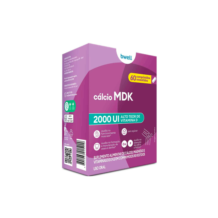 CALCIO MDK NWELL COM 60 COMPRIMIDOS