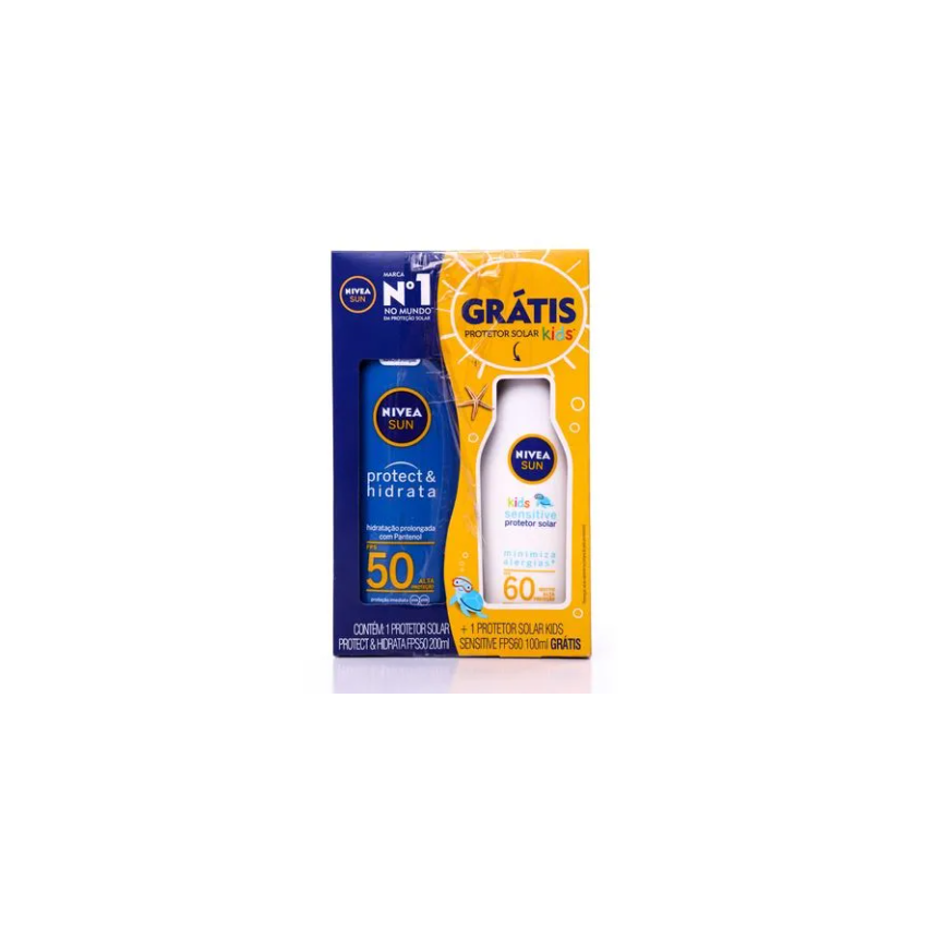 KIT PROTETOR SOLAR FPS50 200ML +PROT 60FPS KIDS 100ML NIVEA 