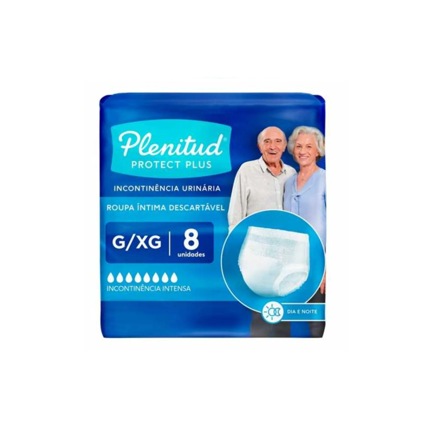 PLENITUDE ROUPA INT PROTECT PLUS G/XG COM 8 UNIDADES VALIDADE 03/2026