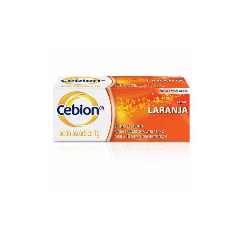 CEBION 1G COM 10 COMPRIMIDOS EFERVECENTES SABOR LARANJA 