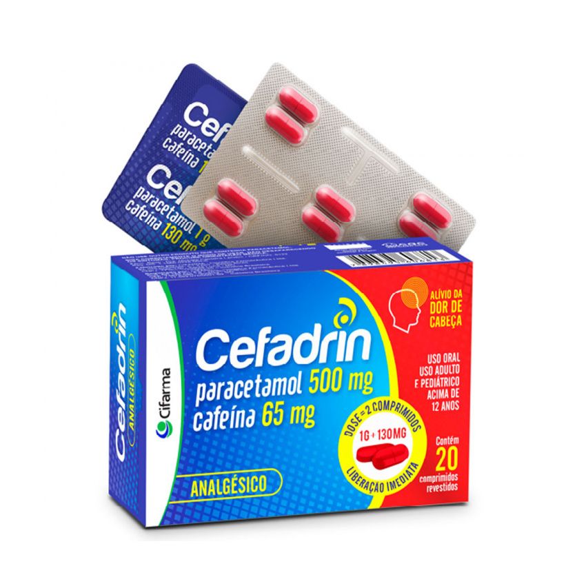 CEFADRIN 500MG + 65MG COM 20 COMPRIMIDOS-CIFARMA- 