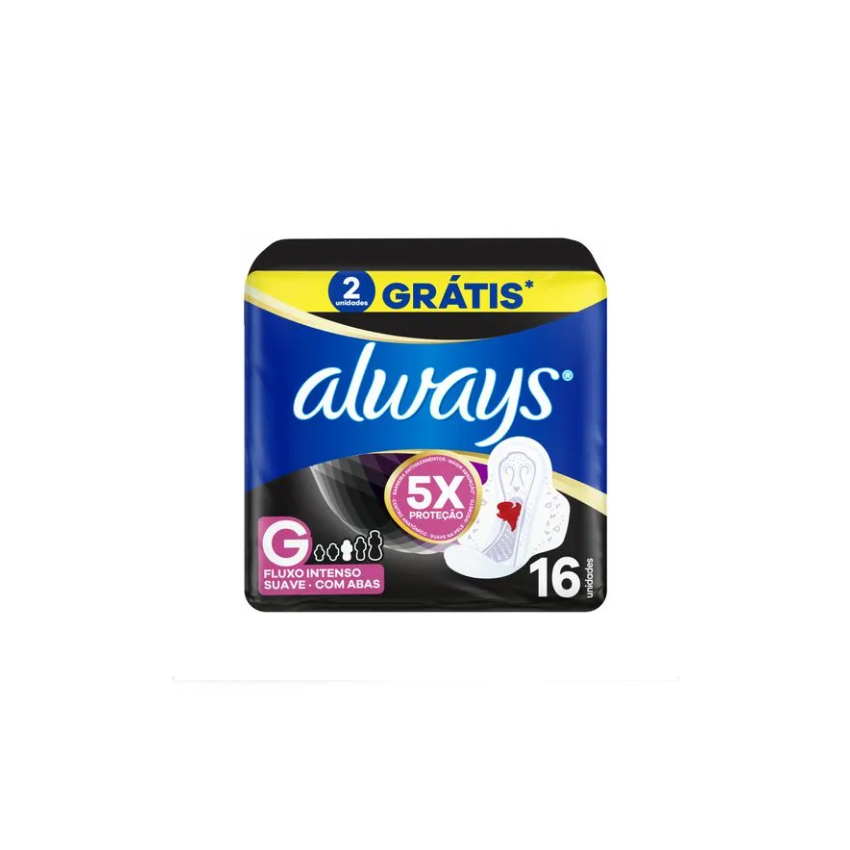 ABSORVENTE HIGIENICO ALWAYS NOT G SUAVE COM ABA L16P14UN