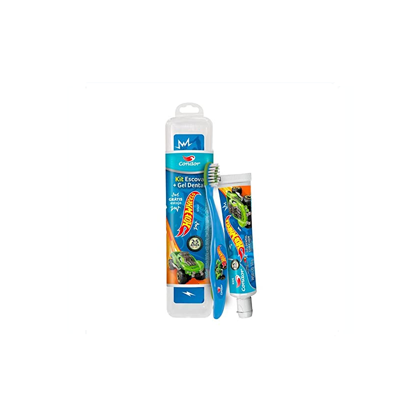 KIT CONDOR GEL+ESCOVA DENTAL+ESTOJO KIDS