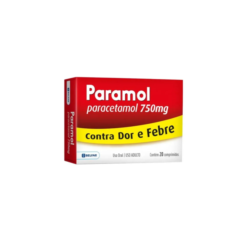 PARACETAMOL 750MG COM 20 COMPRIMIDOS-BELFAR-