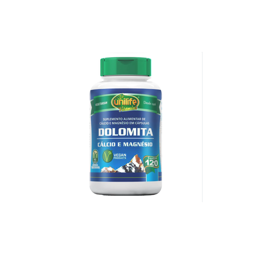 DOLOMITA CALCIO E MAGNESIO 950 MG COM 120 CAPSULAS UNILIFE