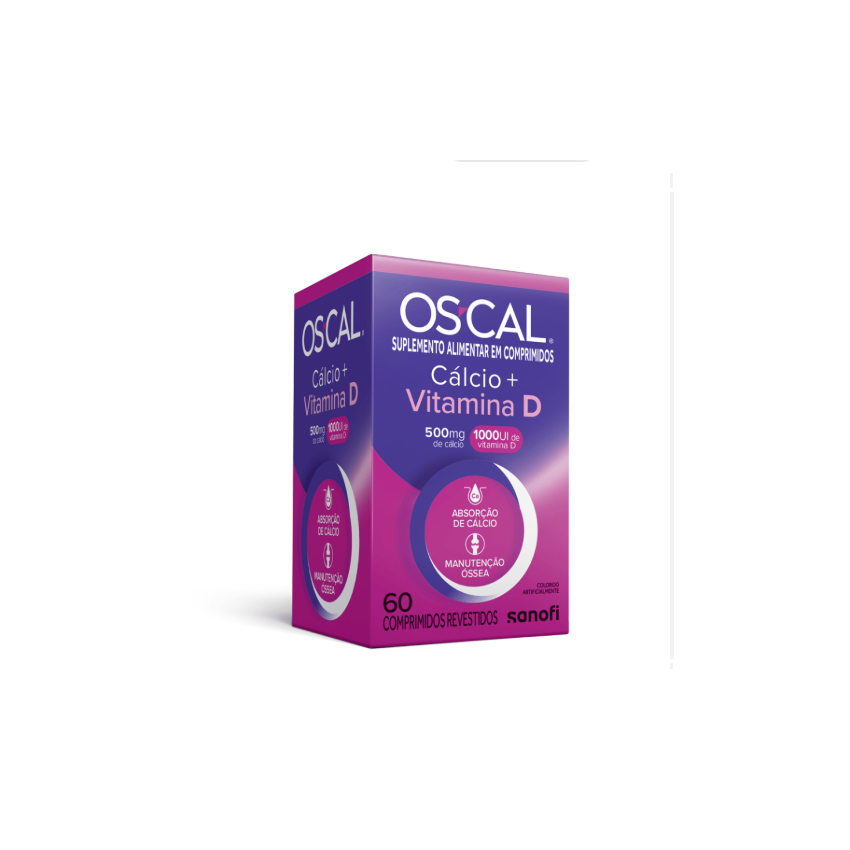 OSCAL D 1000UI+CALCIO 500MG COM 60 COMPRIMIDOS-SANFONI-