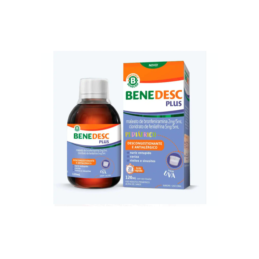 BENEDESC PLUS PEDIATRICO SABOR UVA COM 120ML 