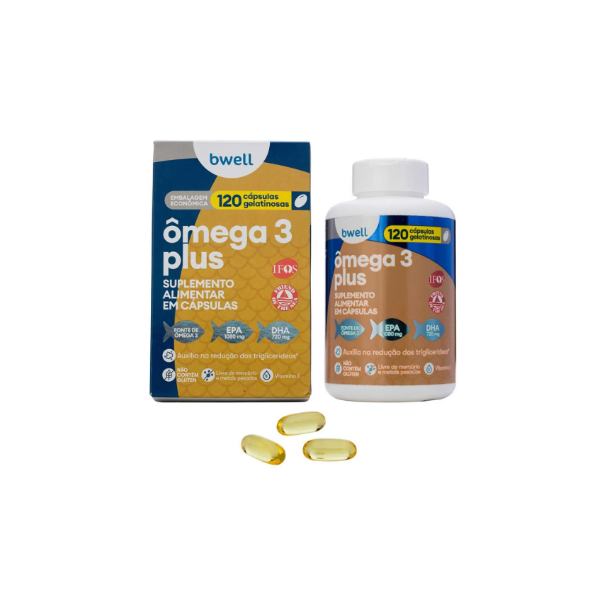 SUPLEMENTO ALIMENTAR ÔMEGA 3 PLUS BWELL 120 CÁPSULAS