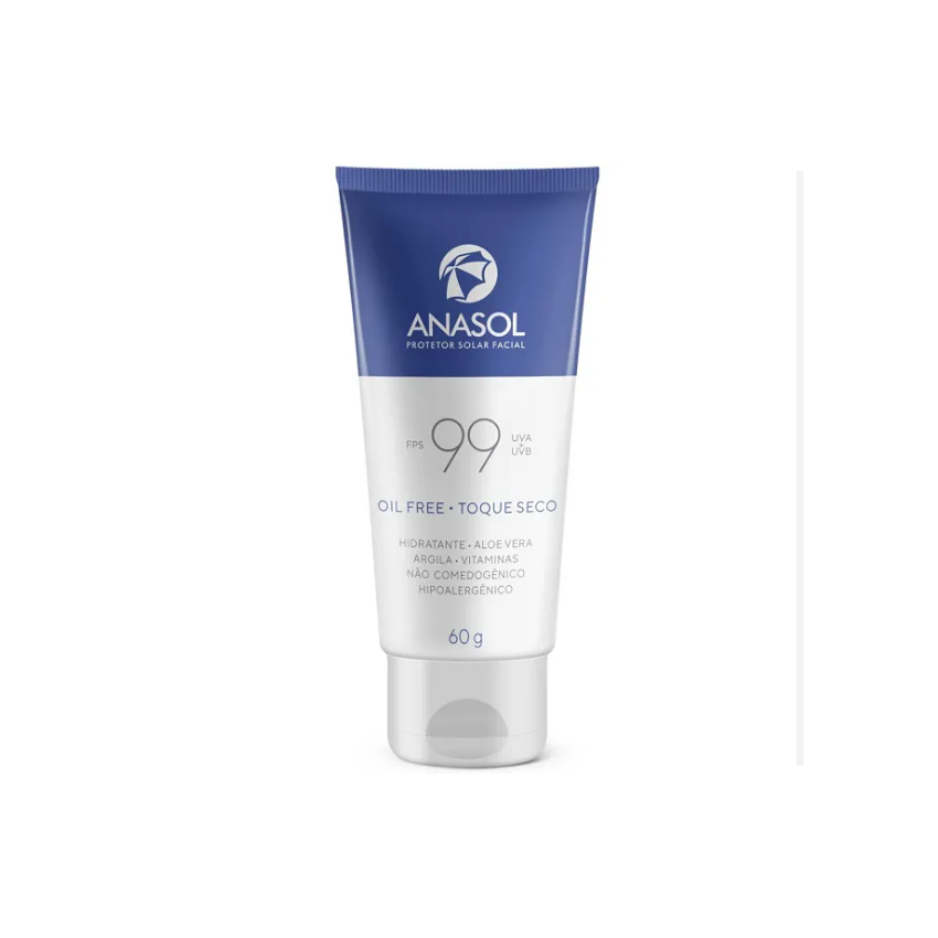 PROTETOR SOLAR FACIAL ANASOL FPS 99 COM 60 GRAMAS