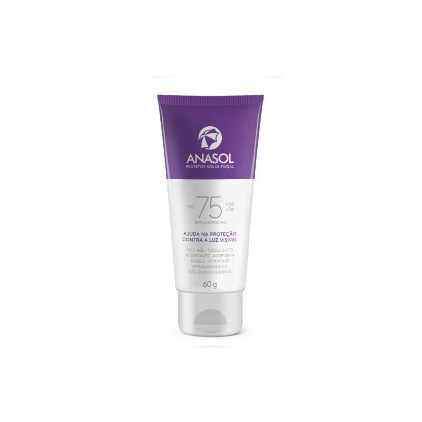 PROTETOR SOLAR FACIAL ANASOL FPS75 COM 60 GRAMAS