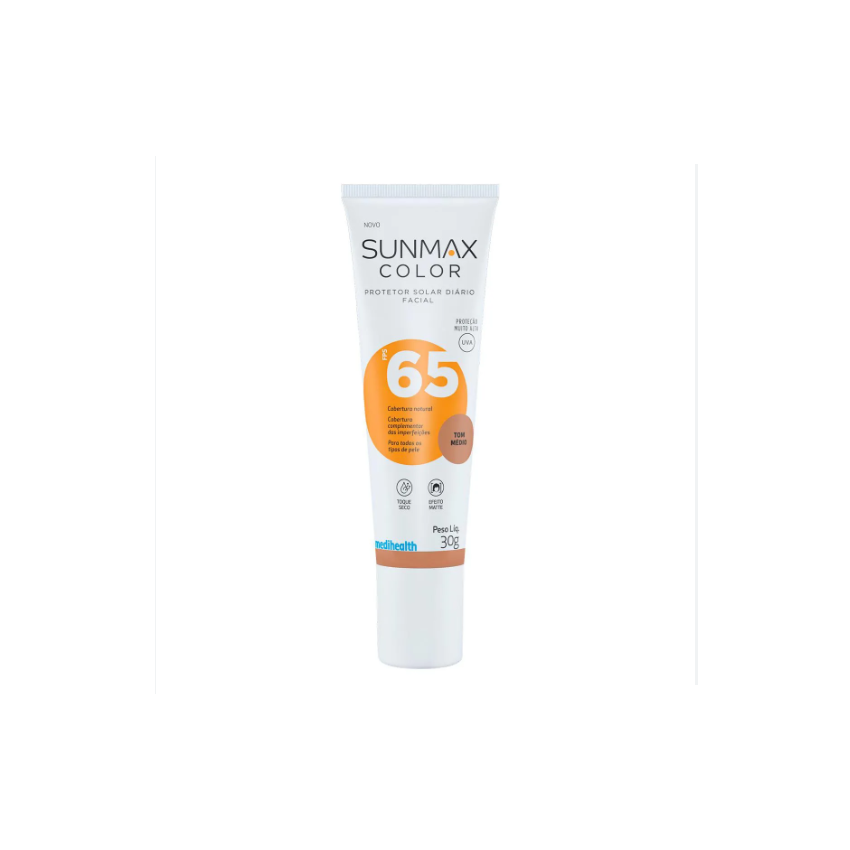PROTETOR SOLARFACIAL SUNMAX COLOR MEDIO FPS65 COM 30G