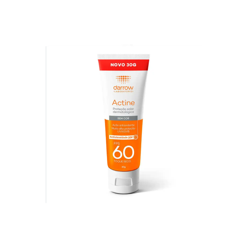 PROTETOR FACIAL ACTINE ANTIOLEOSIDADE SEM COR FPS60 COM 30G