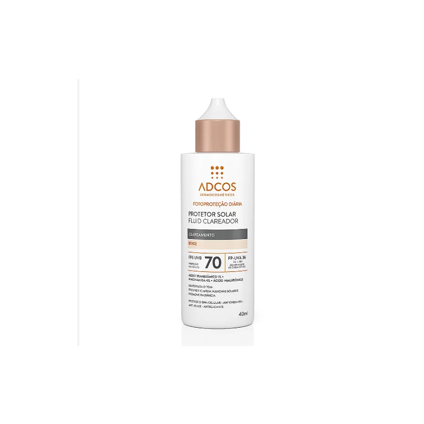 PROTETOR SOLAR FACIL ADCOS CLAREADOR FPS70 COR BEIGE 40ML 