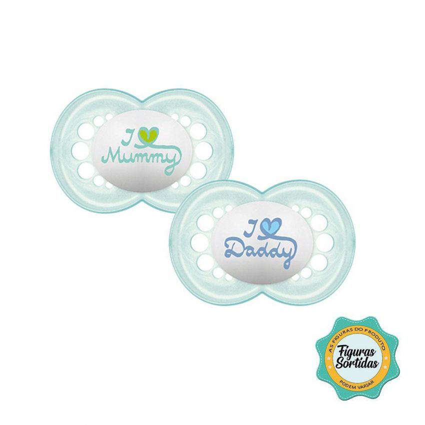 CHUPETA MAM MOM & DADDY 6+ MESES BOYS 2 UND
