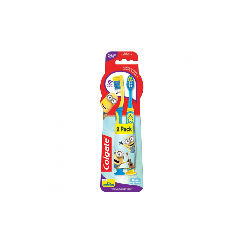 ESCOVA DENTAL COLGATE INFANTIL MINIONS 2 UNIDADES