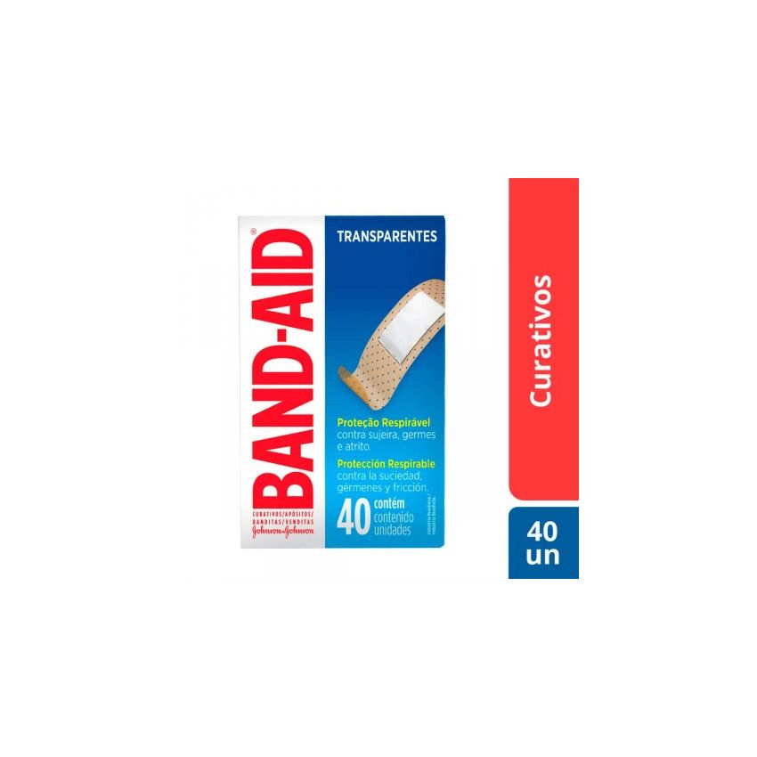 BAND AID TRANSPARENTE COM 40 UNIDADES