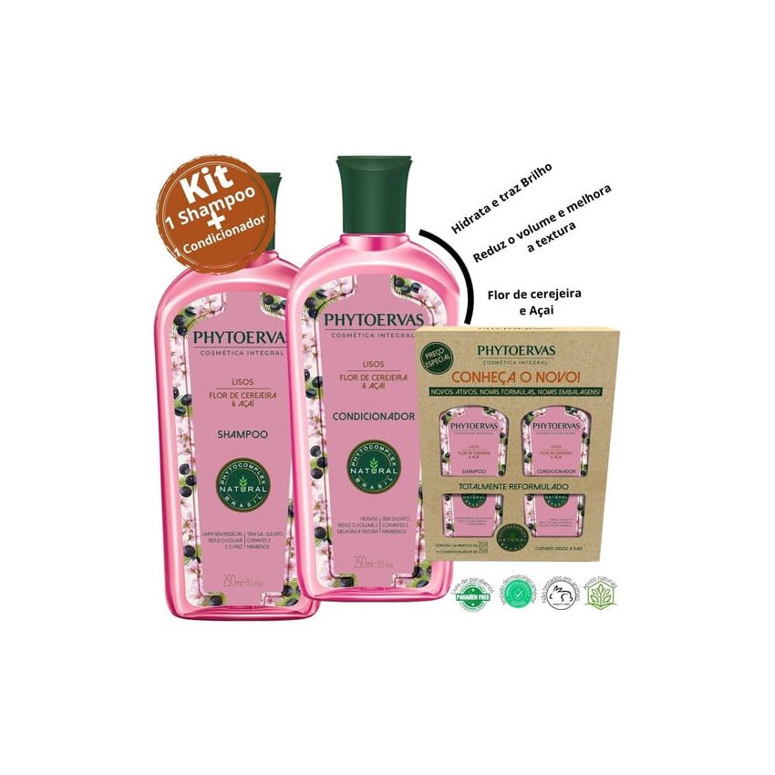 KIT SHAMPOO E CONDICIONADOR PHYTHOERVAS LISOS 