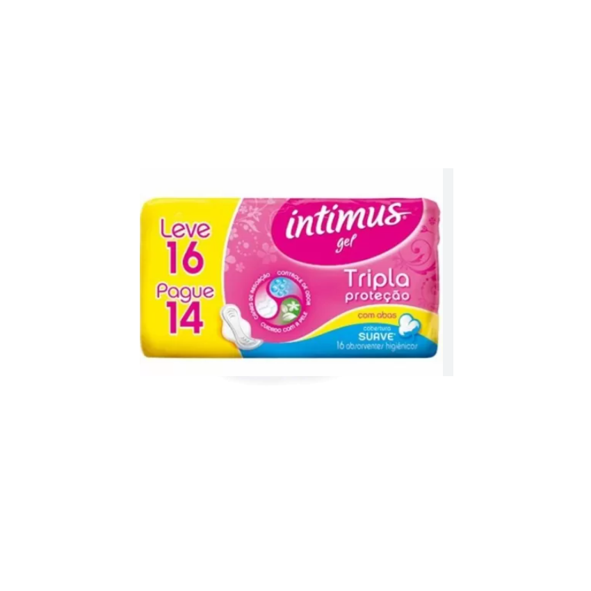 ABSORVENTE INTIMUS GEL SUAVE C/ABAS LEVE16 PAGUE14