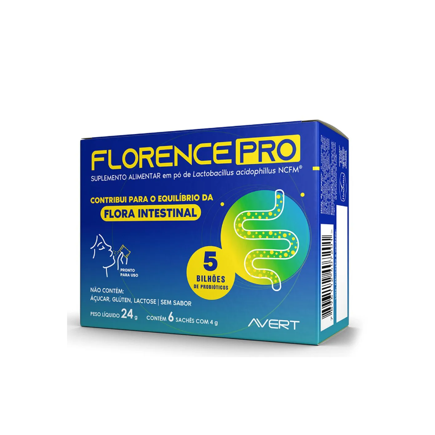 FLORENCE PRO PROBIÓTICO COM 6 SACHES DE 4 GRAMAS CADA