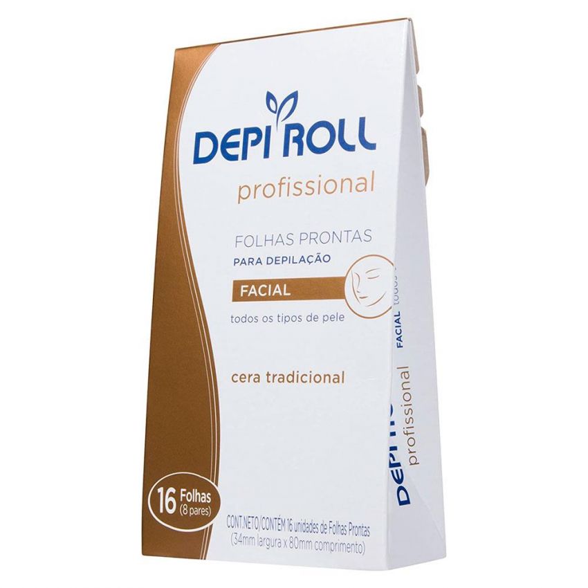 FOLHA PRONTA PARA DEPILAÇÃO DEPI ROLL FACIAL COM 16 UNIDADES