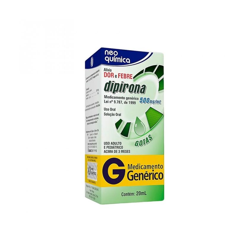 DIPIRONA 500MG SOLUCAO COM 20ML NEO QUIMICA