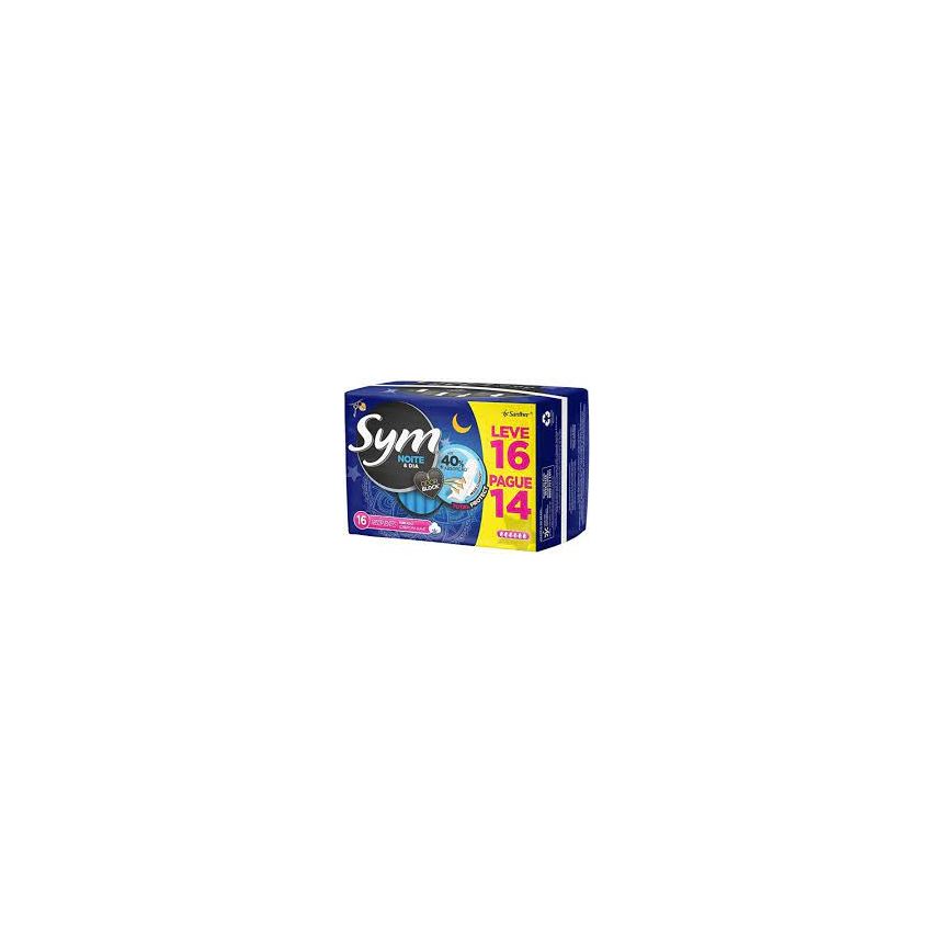 ABSORVENTE SYM SUAVE NOITE DIA COM ABA LEVE 16 PAGUE 14 UNI