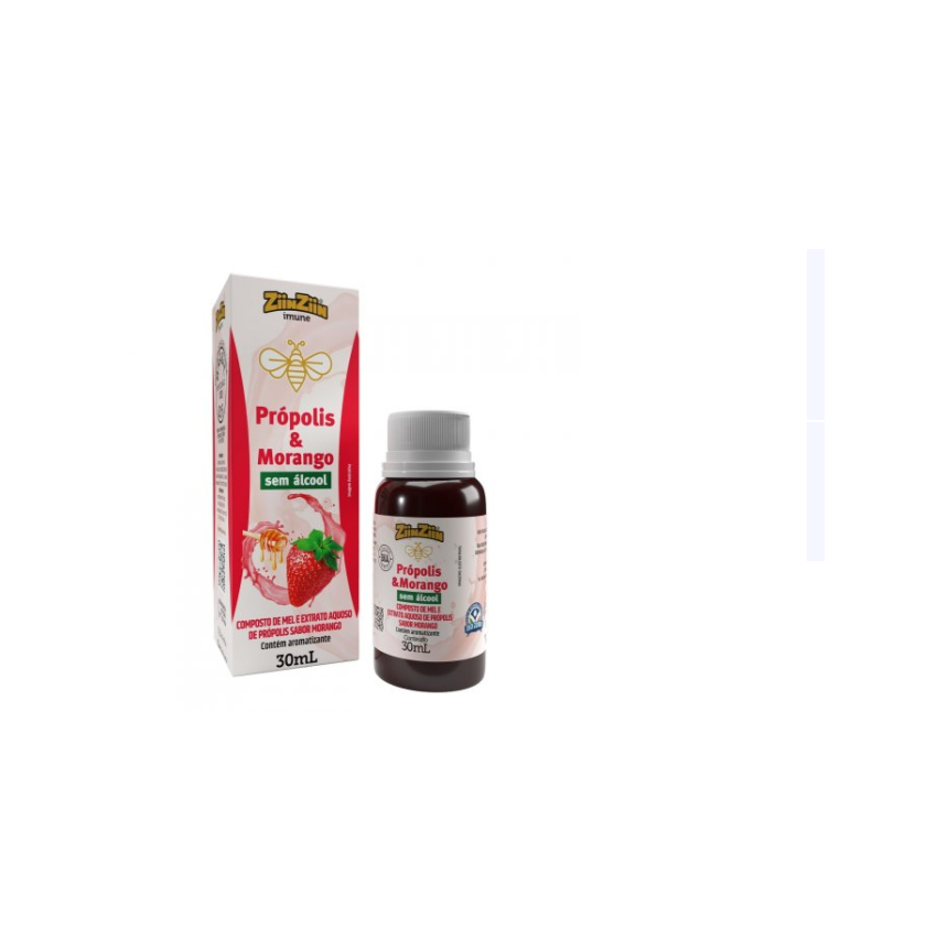 EXTRATO DE PROPOLIS AQUOSO SABOR MORANGO SEM ALCOOL COM 30ML