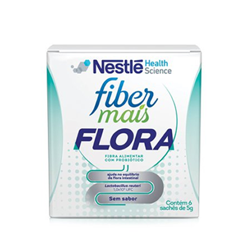 FIBER MAIS FLORA COM 6 SACHES DE 5 GRAMAS