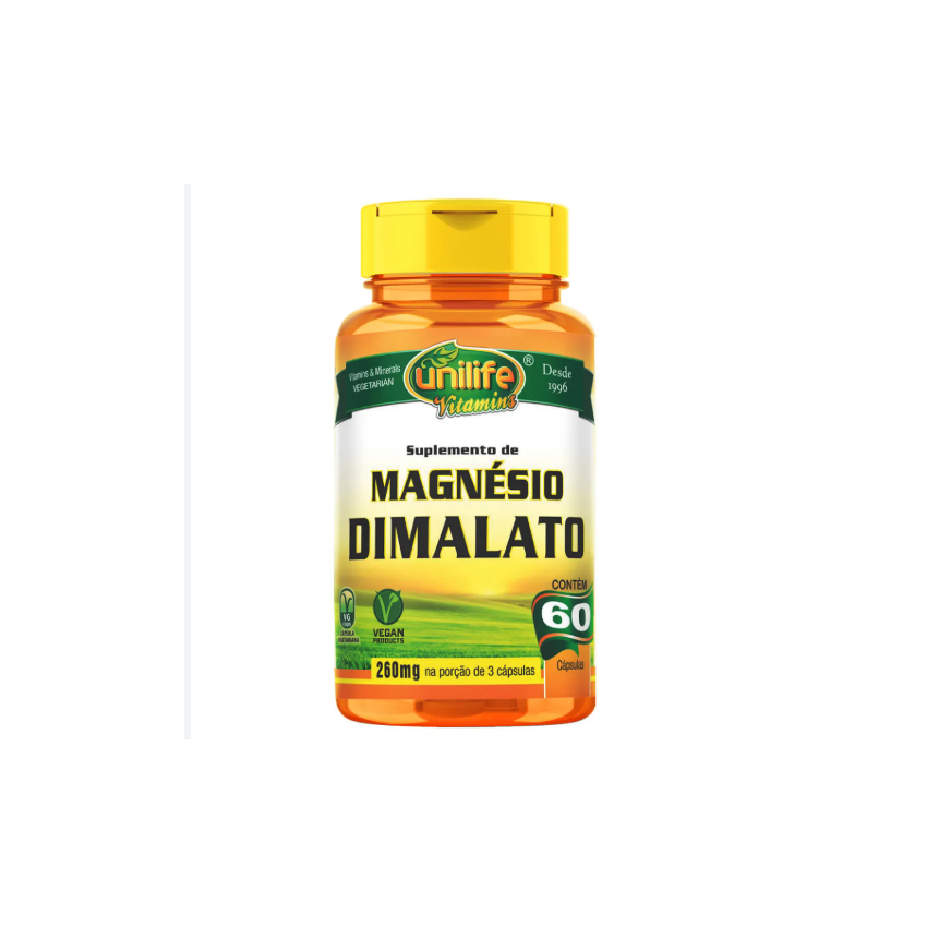 MAGNESIO DIMALATO 800MG COM 60 CAPSULAS UNILIFE