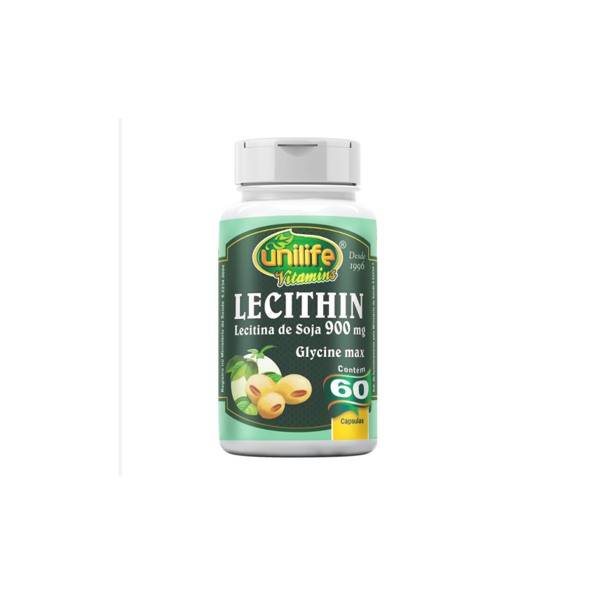 LECITHIN LECITINA DE SOJA 900MG COM 60 CAPSULAS UNILIFE