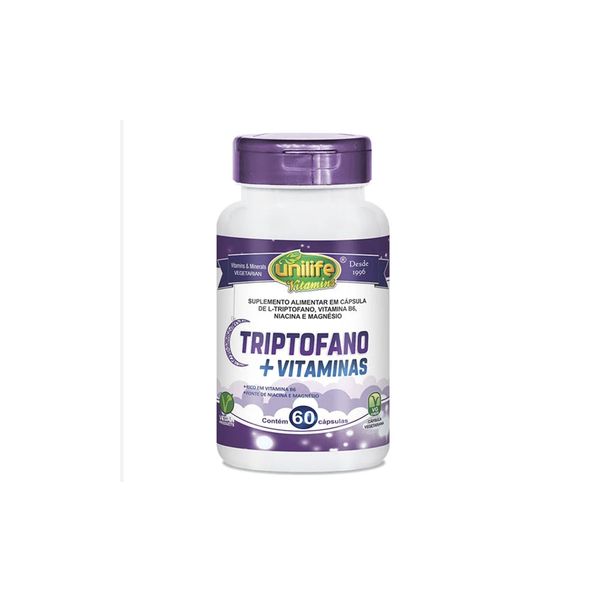 L-TRIPTOFANO COM VITAMINAS 400MG COM 60 CAPSULAS UNILIFE