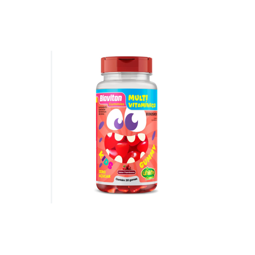 GUMMY KIDS MULTIVITAMINICO BIOVITON SABOR FRAMBOESA 30 GOMAS