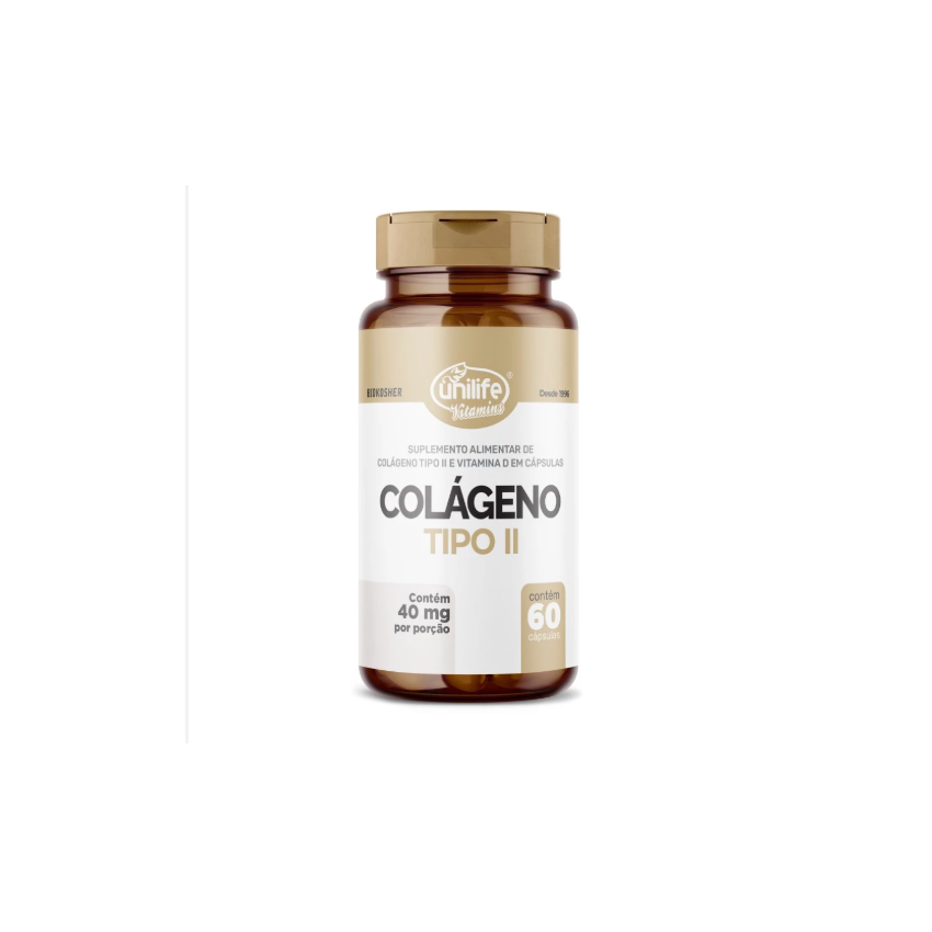 COLAGENO TIPO II + VIT D 400MG COM 60 CAPSULAS UNILIFE
