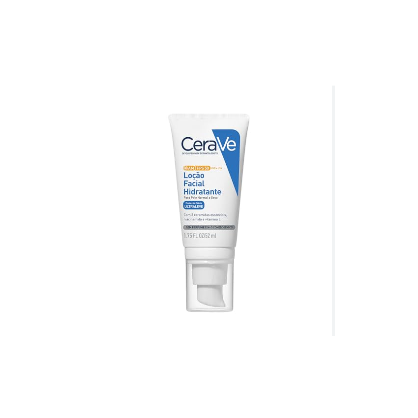 LOÇÃO HIDRATANTE FACIAL CERAVE AM FPS50 COM 52ML