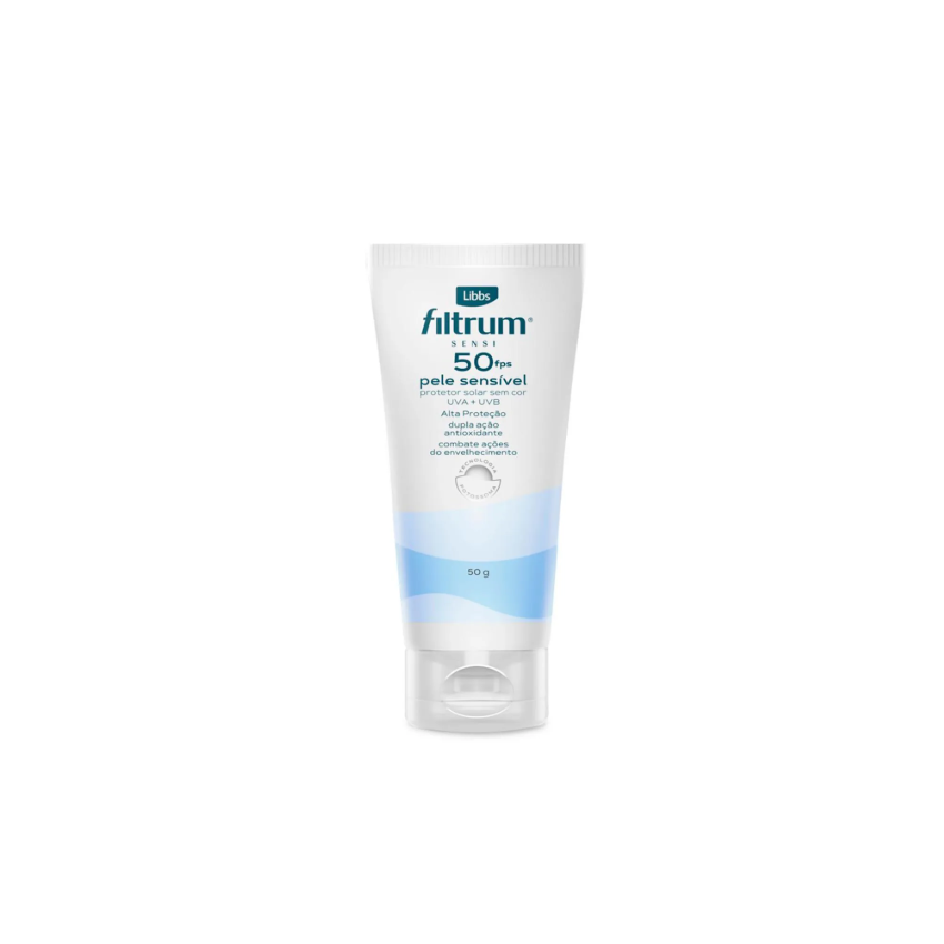 PROTETOR SOLAR FACIAL FILTRUM SENSI FPS50 COM 50G - VALIDADE 08/2026