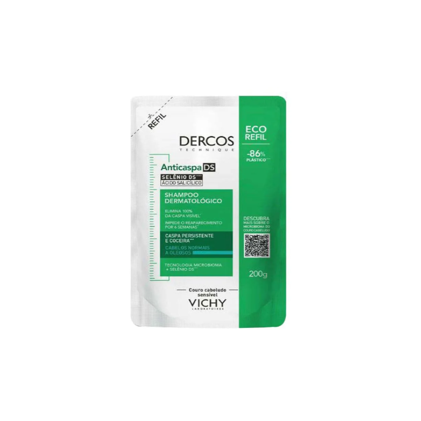 SHP DERCOS ANTICASPA DS CABELOS NORMAIS A OLEOSOS REFIL 200