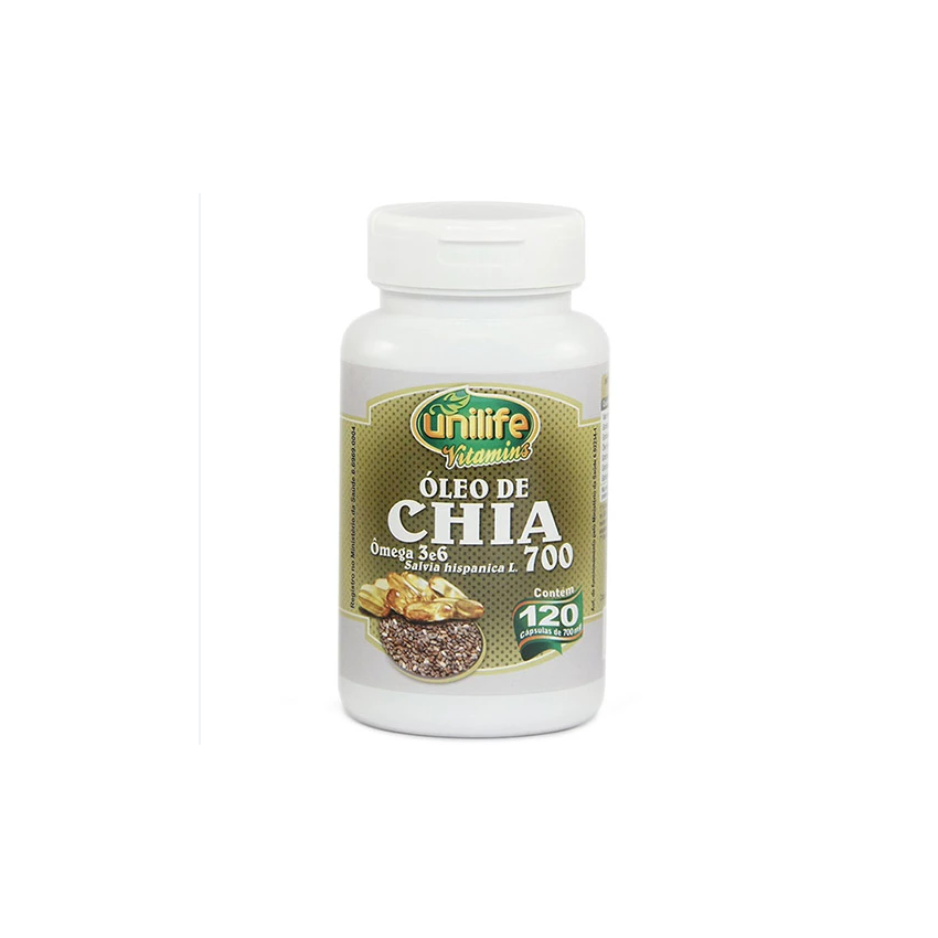 OLEO DE CHIA 700 MG COM 120 CAPSULAS UNILIFE
