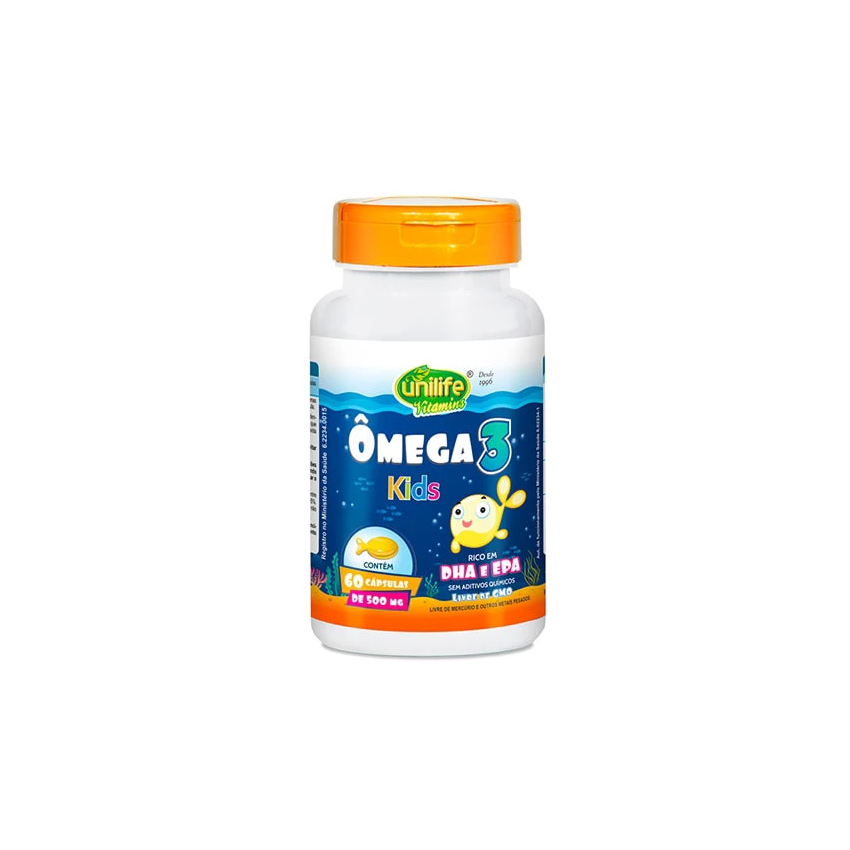 OMEGA 3 KIDS 500 MG COM 60 CAPSULAS UNILIFE
