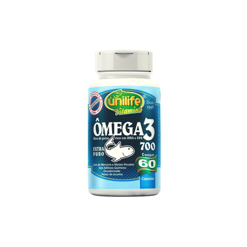 OLEO DE PEIXE OMEGA 3 700 MG COM 60 CAPSULAS UNILIFE